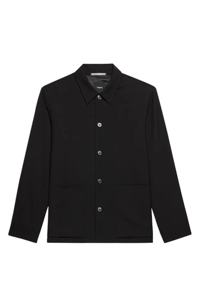 Theory Selk Wool Blend Chore Jacket In Black - 001