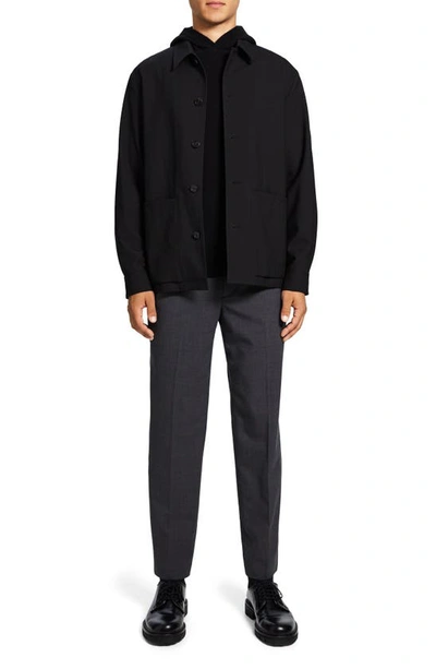 Theory Selk Wool Blend Chore Jacket In Black - 001