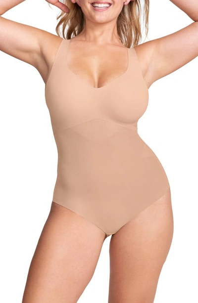 Shop Honeylove Tank Bodysuit In Sand