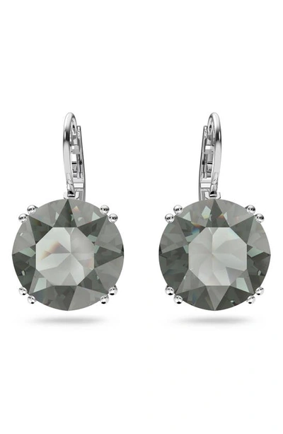 Shop Swarovski Millenia Round Crystal Drop Earrings In Charcoal