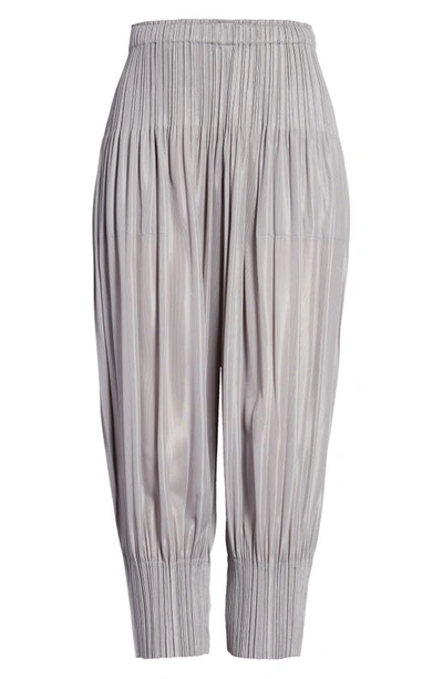 Shop Issey Miyake Fluffy Basics Pants In Cool Grey