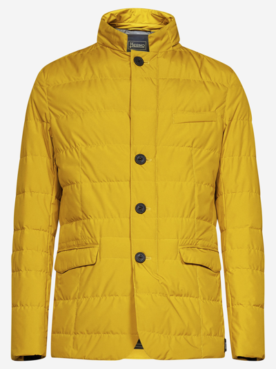 Shop Herno Blazer Down Jacket In Yellow