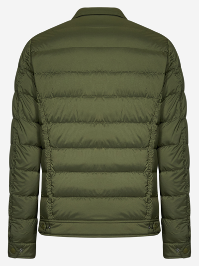 Shop Herno Denim Down Jacket In Green