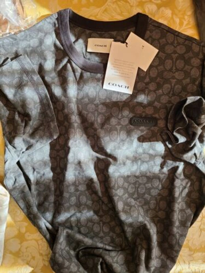 Pre-owned Coach Men Signature T-shirt Black/gray - Large Limited Edition. In Multicolor