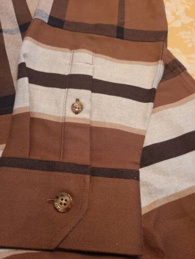 Pre-owned Burberry $800  Men Flannel Shirt Sz Large Logo Plaid Limited Edition In Multicolor