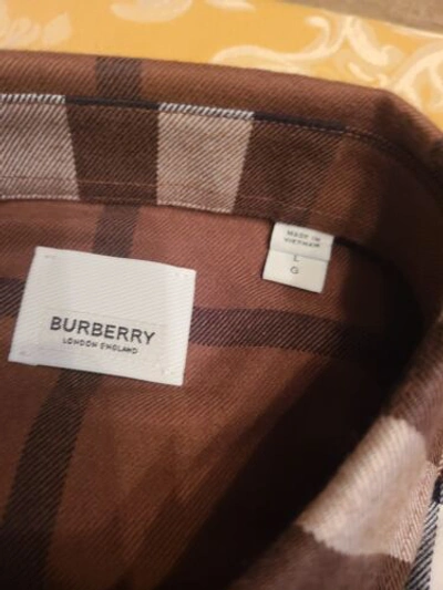 Pre-owned Burberry $800  Men Flannel Shirt Sz Large Logo Plaid Limited Edition In Multicolor