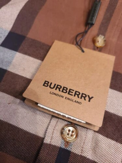 Pre-owned Burberry $800  Men Flannel Shirt Sz Large Logo Plaid Limited Edition In Multicolor