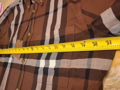 Pre-owned Burberry $800  Men Flannel Shirt Sz Large Logo Plaid Limited Edition In Multicolor