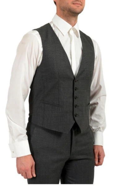 Pre-owned Hugo Boss Men's "fharverson2garvin2we" Gray Slim Fit 100% Wool Three Piece Suit