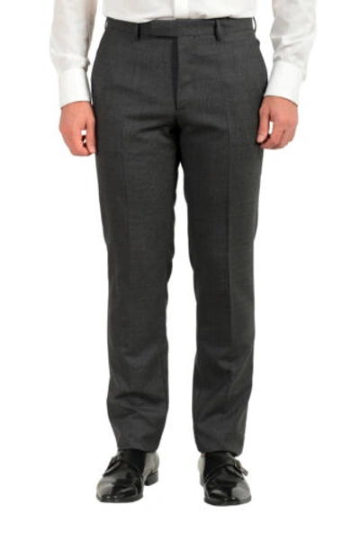 Pre-owned Hugo Boss Men's "fharverson2garvin2we" Gray Slim Fit 100% Wool Three Piece Suit