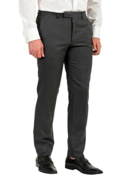 Pre-owned Hugo Boss Men's "fharverson2garvin2we" Gray Slim Fit 100% Wool Three Piece Suit