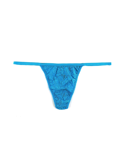 Shop Hanky Panky Signature Lace High Rise G-string In Blue