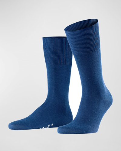 Shop Falke Airport Wool-blend Socks In Royal Blue