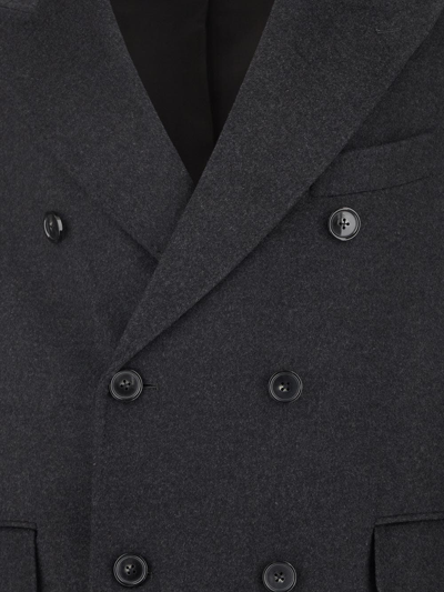Shop Pt Torino Double-breast Coat In Grey