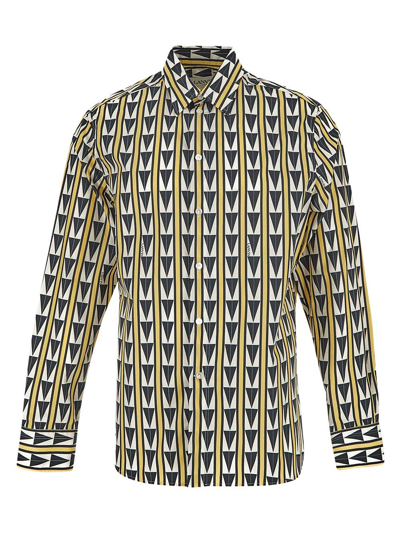 Shop Lanvin Geometric Shirt In Yellow