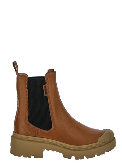 Palladium Pallabase Chelsea Leather Boots In Brown | ModeSens