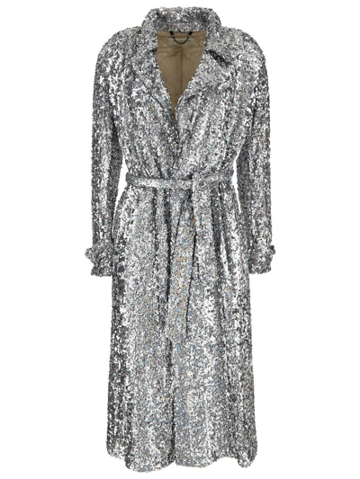 Shop Dries Van Noten Paillettes Trench Coat In Metallic