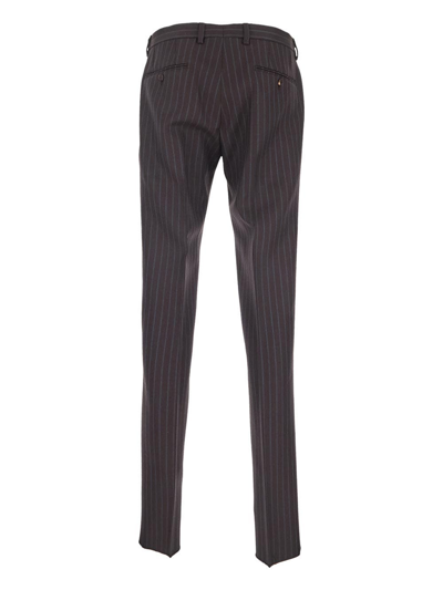 Shop Dolce & Gabbana Striped Trousers In Brown