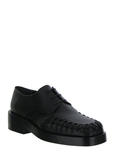 Shop Jil Sander Semi Shiny Leather Loafers In Black