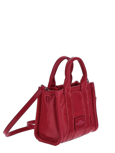 Shop Marc Jacobs The Leather Mini Tote Bag In Red