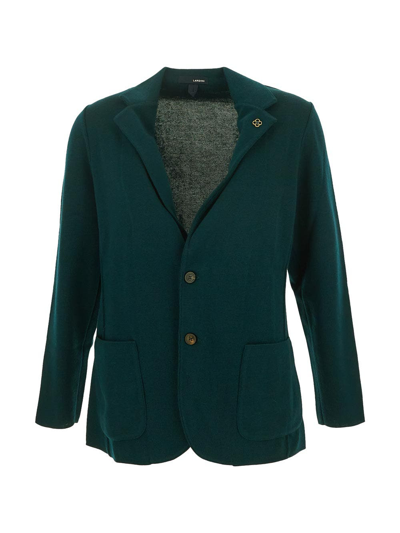 Shop Lardini Knit Jacket In Green
