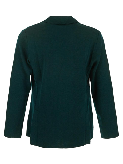 Shop Lardini Knit Jacket In Green