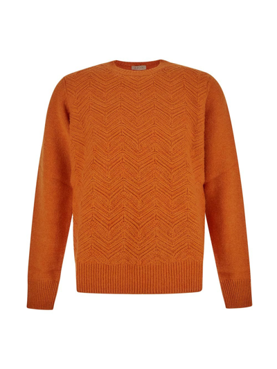 Shop Aion Orange Knitted Sweater