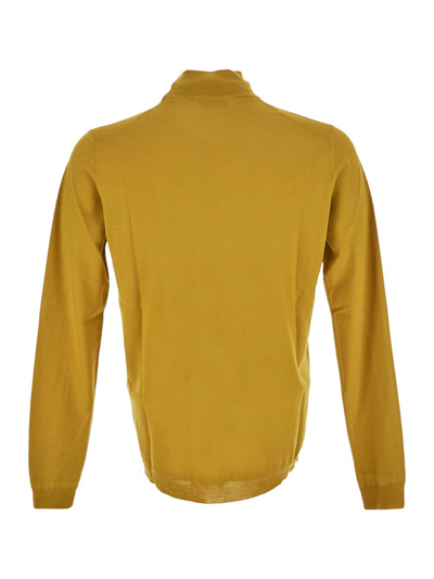 Shop Goes Botanical Mock Neck Sweater In Yellow