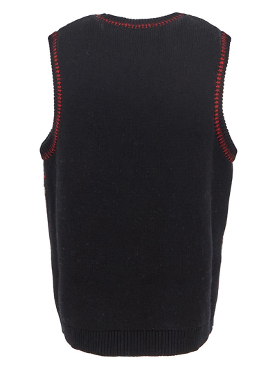 Shop Marine Serre Logo Pattern Knit Vest In Black