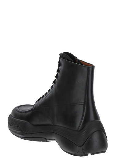 Shop Lanvin Flash-x Bold Leather Lace-up Boots In Black