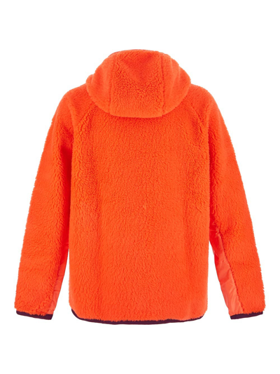 Shop Moncler Fleece Hoodie In Orange