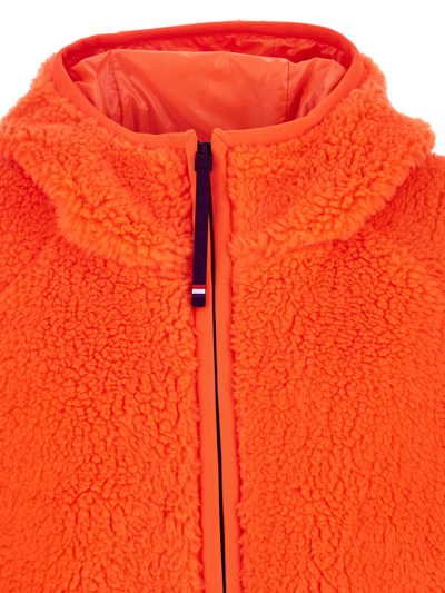Shop Moncler Fleece Hoodie In Orange
