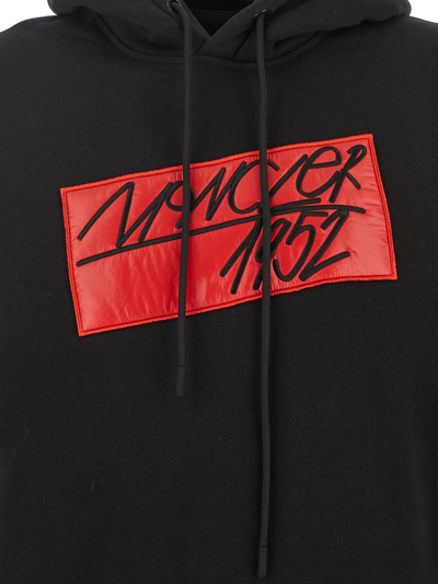 Shop Moncler Genius Logo Hoodie In Black