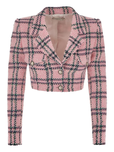 Shop Alessandra Rich Cropped Jacket In Pink