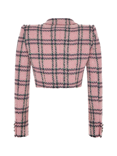 Shop Alessandra Rich Cropped Jacket In Pink