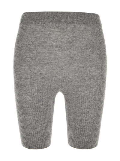 Shop Laneus Knit Biker Shorts In Grey