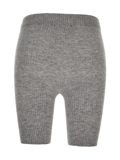 Shop Laneus Knit Biker Shorts In Grey