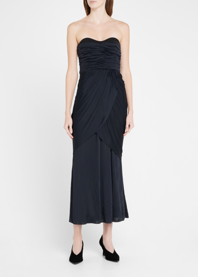 Shop Proenza Schouler Pleated Bustier Evening Dress In Black