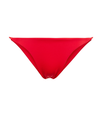 Shop Louisa Ballou Mini Ring Bikini Bottoms In Cherry Red