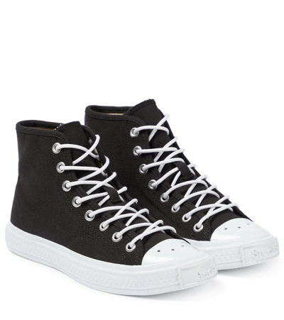 Shop Acne Studios Ballow Canvas High-top Sneakers In Black/off White