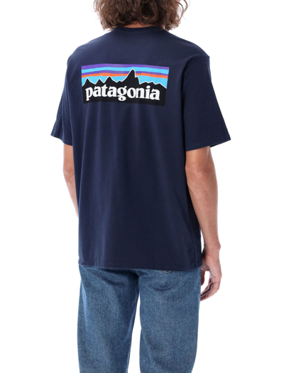 Shop Patagonia P-6 Logo Responsibili-tee In Navy