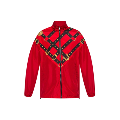 Shop Versace Windbreaker Jacket In Red