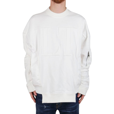 Shop Valentino Vltn Embossed Sweatshirt In White