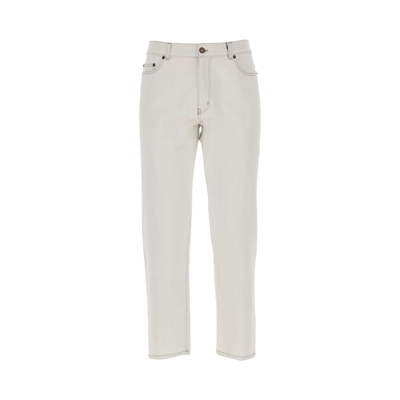 Shop Saint Laurent Denim Jeans In Gray