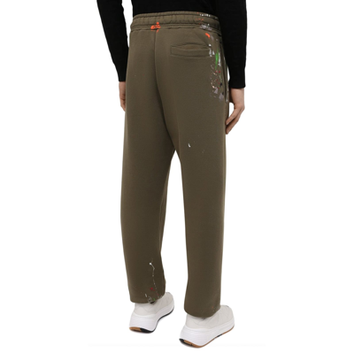 Shop Palm Angels Cotton Jogging Pants In Green