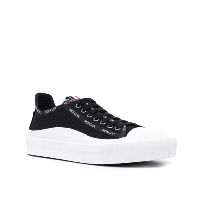Shop Moncler Canvas Glissiere Sneakers In Black