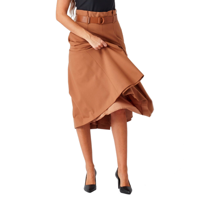 Shop Max Mara Studio Estroso Skirt In Brown