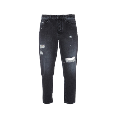 Shop Marcelo Burlon County Of Milan County Of Milan Distressed Denim Jeans In Gray