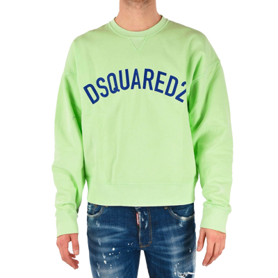 Shop Dsquared2 Cotton Logo Sweatshirt In Green