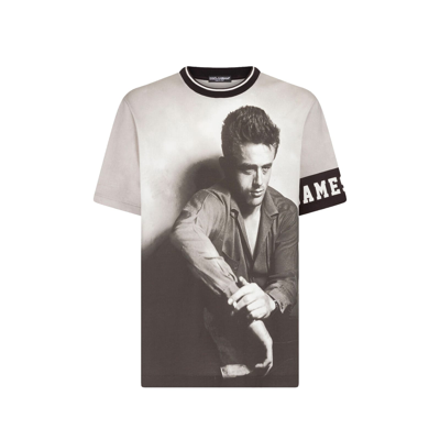 Cotton T-shirt With James Dean Print In Black